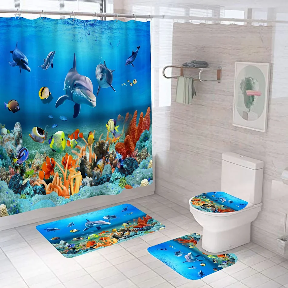Underwater World Üç Parçalı Banyo Takımı ile evinizi su altı dünyasına dönüştürün. Rahatlayın ve bu eşsiz atmosferin tadını çıkarın.