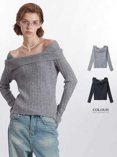 Title 5, Off-shoulder Sweater Autumn And Winter Lazy Sty...