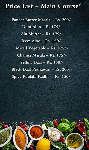 Sar v Sri menu 