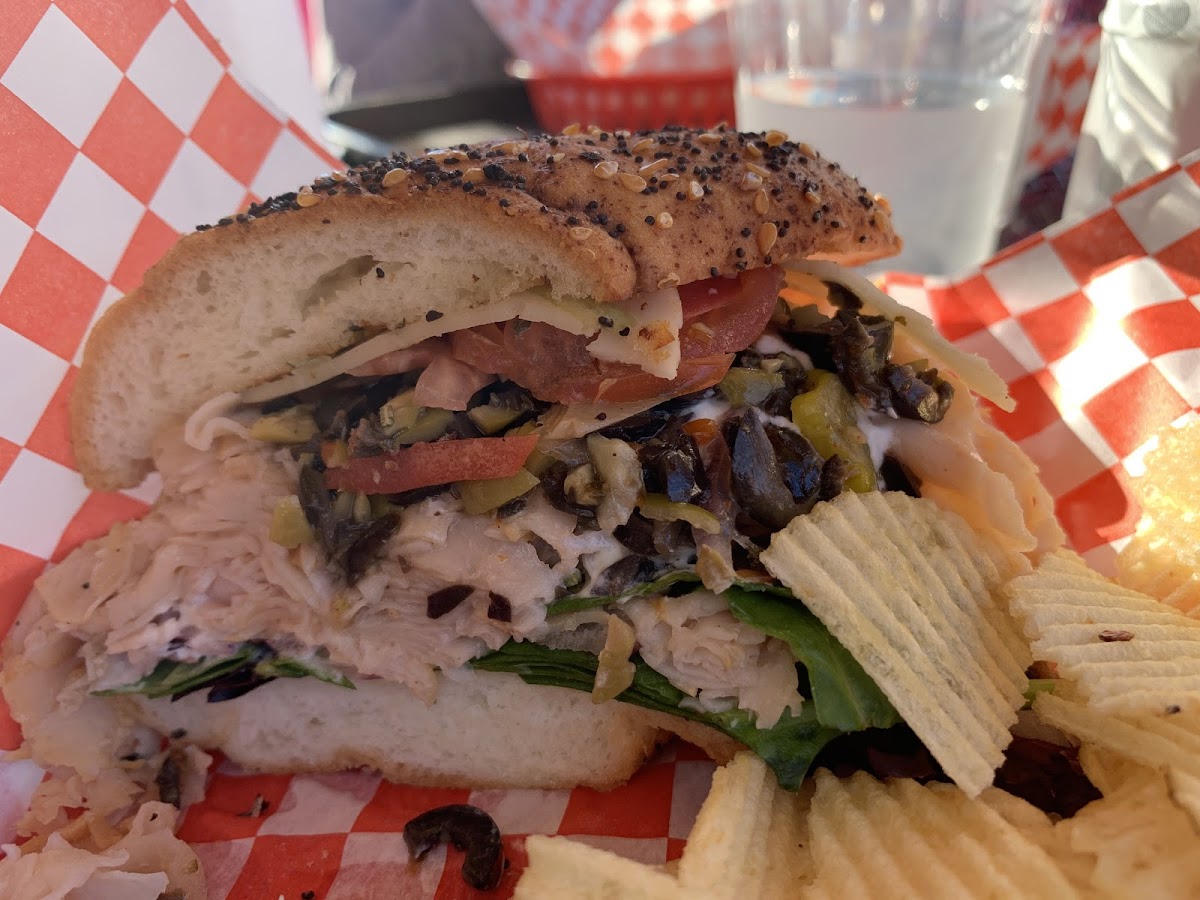 Incredible GF sandwiches.  My wife has celiac and no issues noticed. Same bread for kids meals but make sure to tell them it’s allergy/celiac otherwise they still get the cookie on the side.