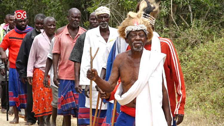 Mijikenda Kaya elders at Kaya Fungo in Kaloleni, Kilifi county