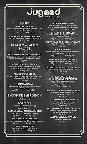 Jugaad Kitchen menu 