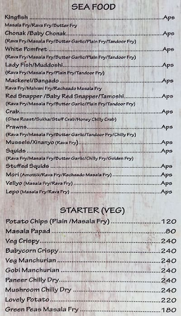 Hotel Maratha Family Restaurant & Bar menu 