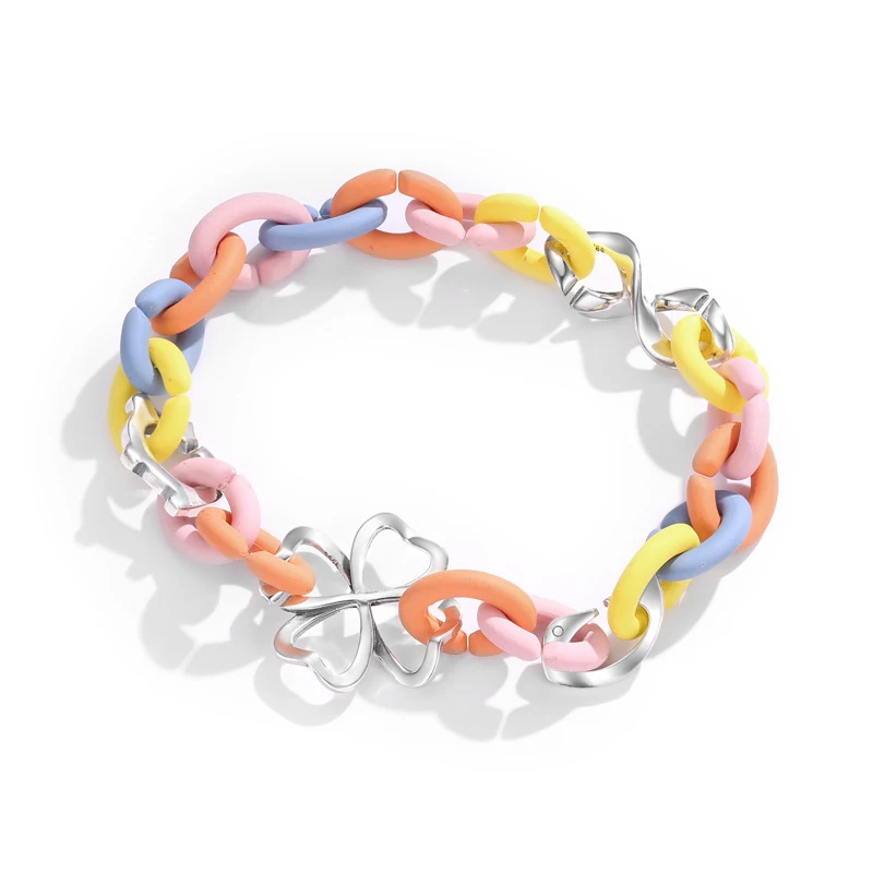 X-Serie harde siliconen armband met bloemenknop, knop ornament, 925 zilver, DIY accessoires voor het maken van sieraden.