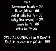 Kamal Kulfi menu 1