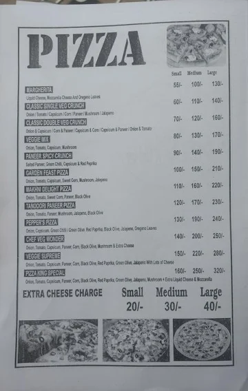 Pizza King menu 