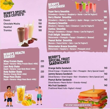 Berry Brothers menu 