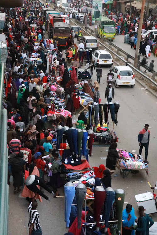 Hawkers along Eastleigh's 1ss Aveneue on August 8, 2019