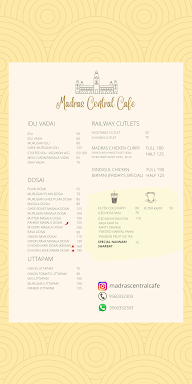 Madras Central Cafe menu 1