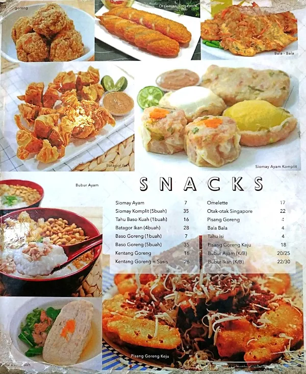 Bakmie Ayam Pelangi menu 