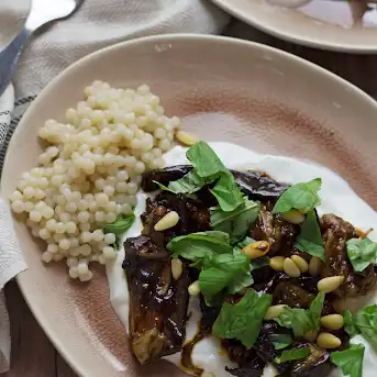 Roasted aubergine salad - Lazy Cat Kitchen