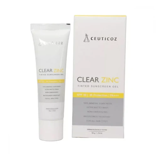 [HSD 06.2025] Kem Chống Nắng Cho Da Dầu Mụn Ceuticoz ClearZinc Tinted Sunscreen Gel SPF50 PA++++ 50g