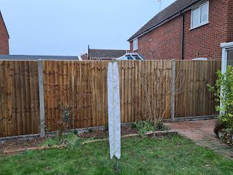 Fence replacement, using concrete posts and featheredge panels album cover