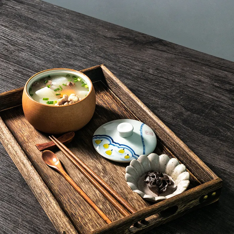 Bol en céramique domestique avec couvercle Cubilose Idéal pour soupes, desserts et plus encore. Conservez vos aliments frais et prêts à servir.