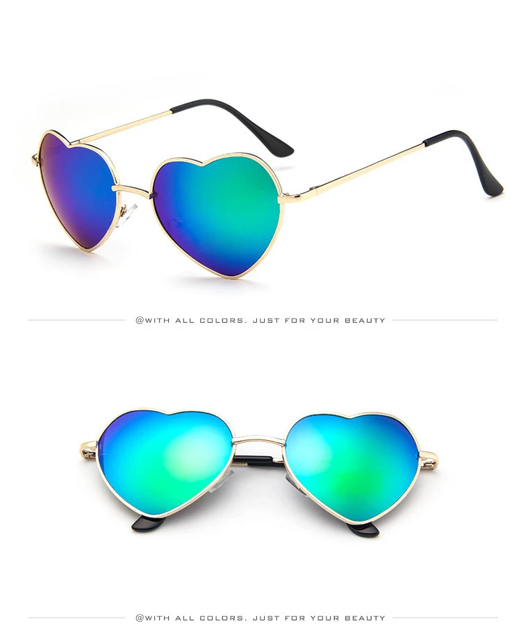 Nieuwe stijl perzik hart zonnebril mode zonnebril