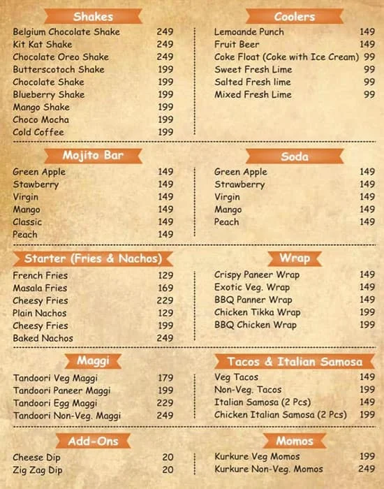 Pizza Guru menu 