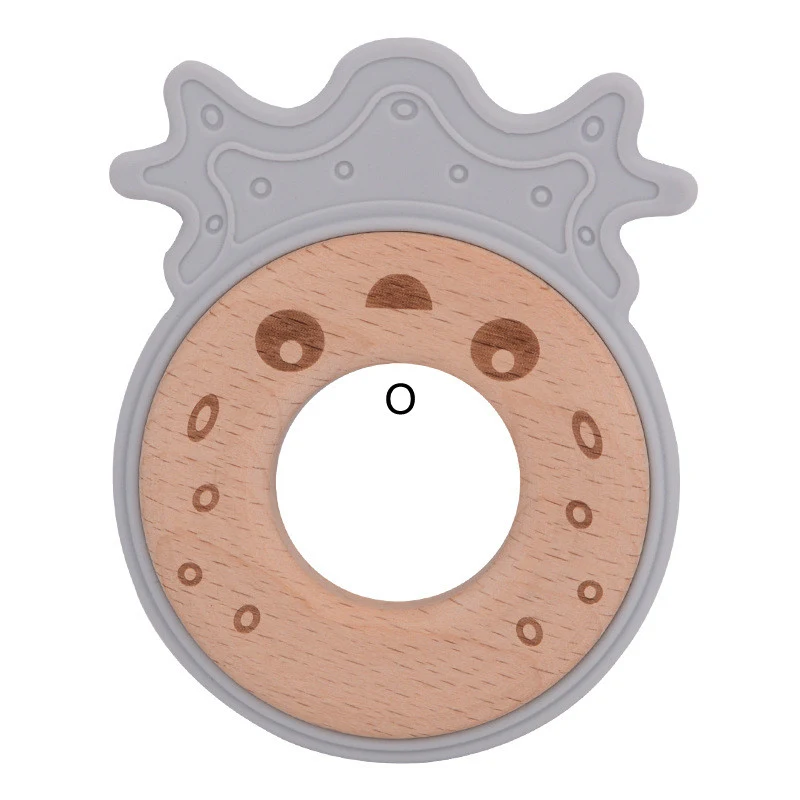 Anneau de dentition en silicone pour bébés, anti-mains, jouets à mâcher pour les dents, soulagement de la douleur, sûr et durable.