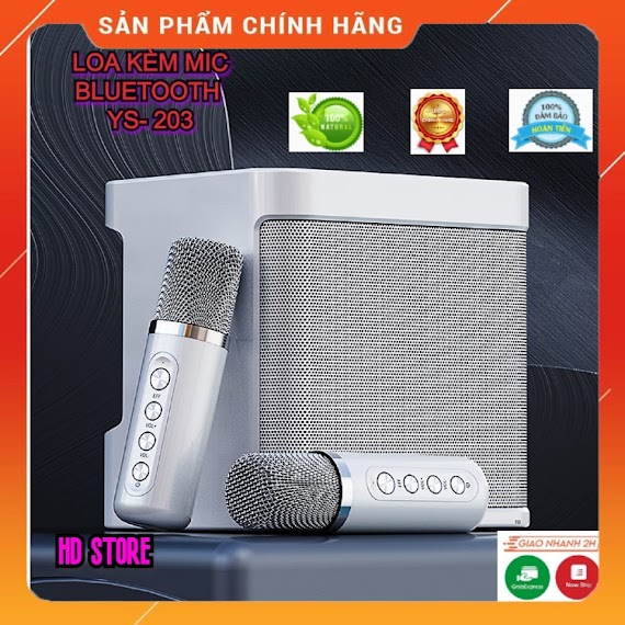 Loa Karaoke Bluetooth Ys 203 Kèm 2 Micro Không Dây, Âm Thanh Siêu Hay, Thiết Kế Sang Trọng Nhỏ Gọn Tiện Lợi, Dễ Sử Dụng.