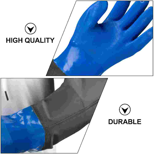Gloves Tank Aquarium Rubber Glove Cleaning Waterproof Water Work Latex Sleeve Lengthened Resistant Heat Coated Duty Heav