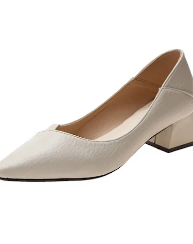 Dames pumps met dikke hak, lage sni - 2
