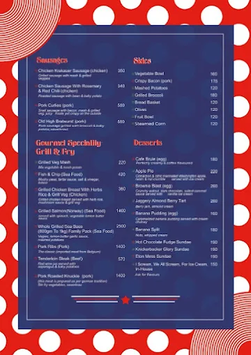 Down Town Diner menu 