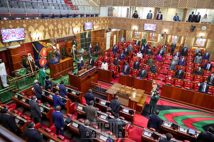 President Uhuru Kenyatta ahead of his 8th State of the Nation Address to a Joint Sitting of the two Houses of Parliament.