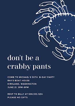 Don't Be a Crabby Pants - Birthday item