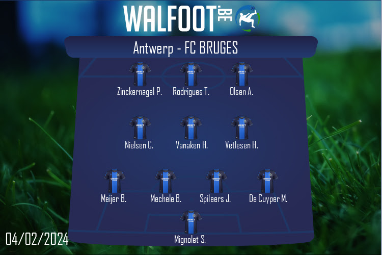 Composition FC Bruges | Antwerp - FC Bruges (04/02/2024)