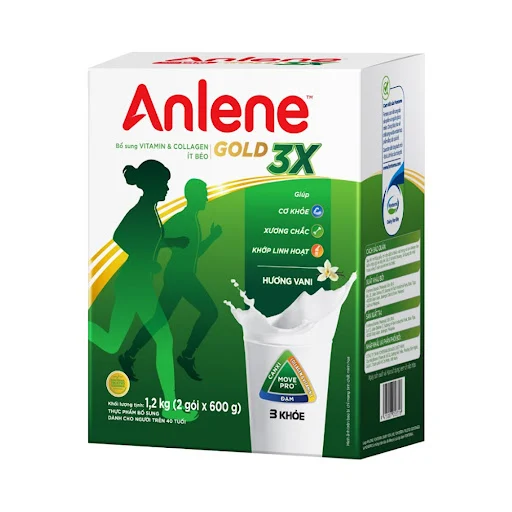 Sữa bột Hộp giấy Anlene Gold 3X Hương Vani 1200g