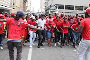 EFF members sing struggle songs outside the equality court in Johannesburg during the hate speech case. File photo.