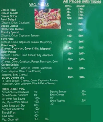 B R Pizzaaa menu 