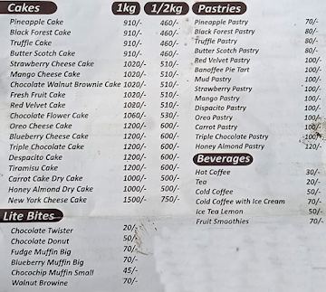 Shahrukh Bakery menu 