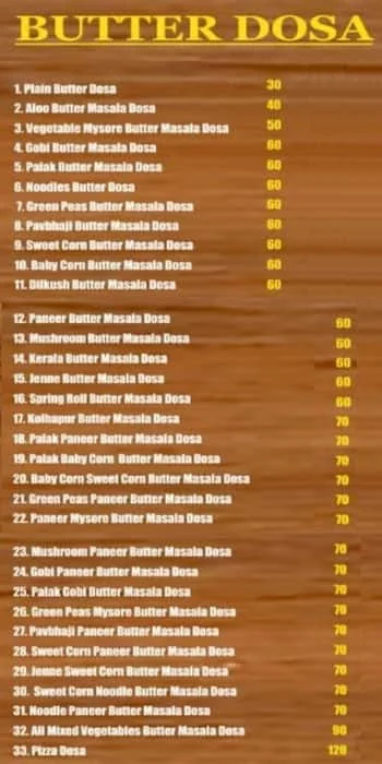 Nagarabhavi 99 Variety Dosa menu 