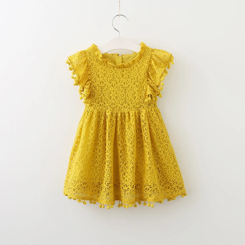 Nieuwe merken kinderjurk met tassel en hollow out design, prinsessenjurk voor meisjes. Perfect voor feestjes!
