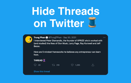 No More Threads - Hide Twitter Threads small promo image