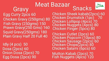 Meat Bazaar menu 