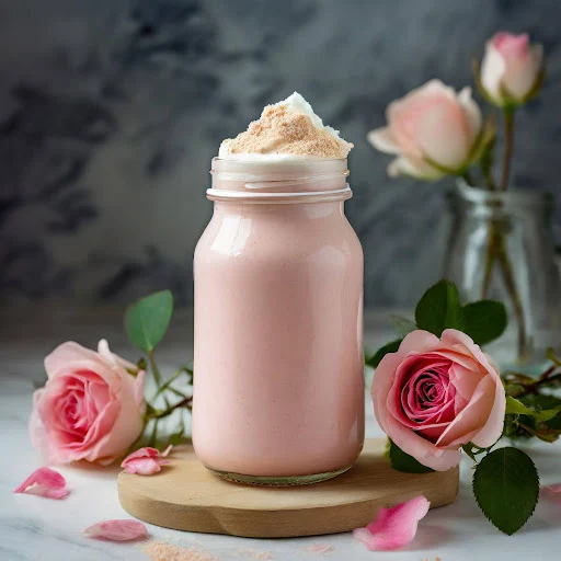 Rose Whey Protein Shake [450 Ml, Mason Jar]