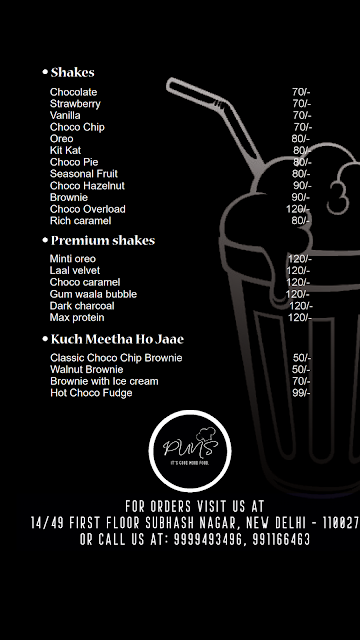 Choco Moksha menu 