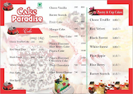 Cake Paradise menu 1