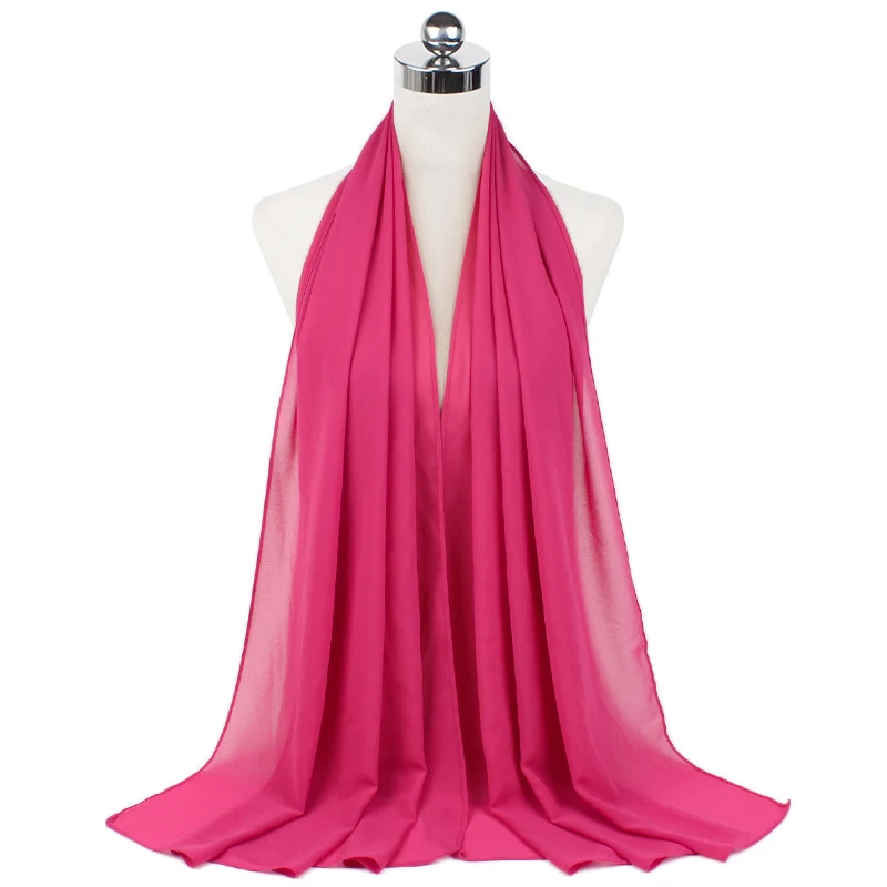 Title 18, 70x180cm Monochrome Pearl Chiffon Hijab Sjaal –...