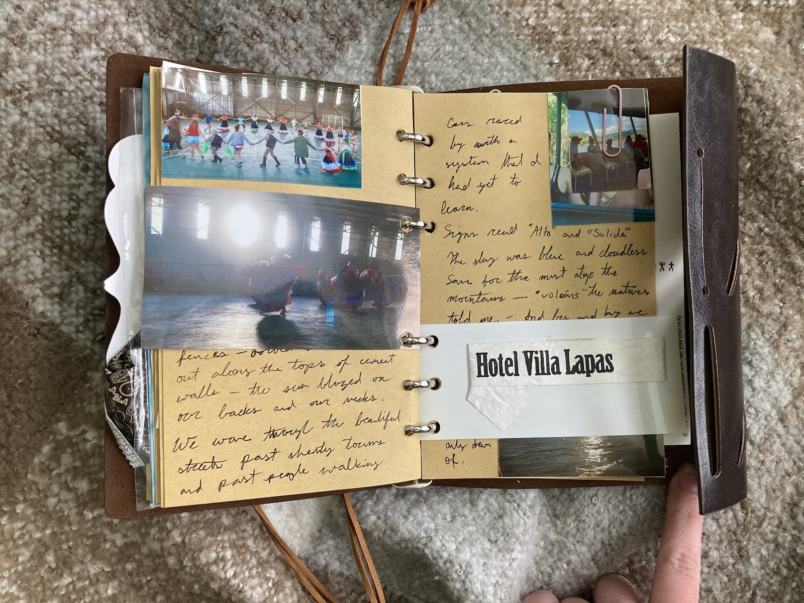 journal spread with flaps between the pages