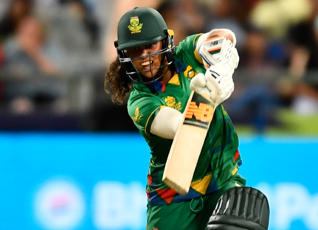 Chloe Tryon of South Africa during the ICC Women's T20 World Cup match against Sri Lanka at Newlands on February 10 2023.