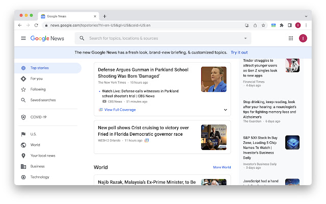 News Choose chrome extension