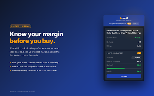 AisleIQ - Walmart Seller Research screenshot 2