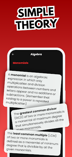 Screenshot Math Master Arithmetic Algebra
