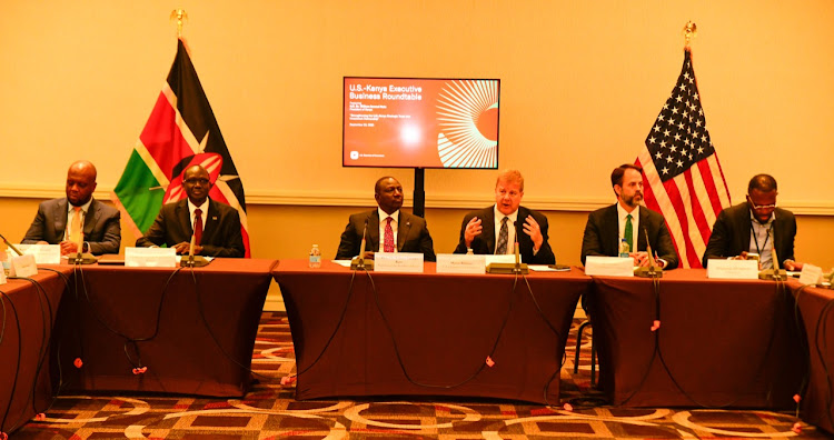 President William Ruto at the USA-Kenya Executive Business roundtable