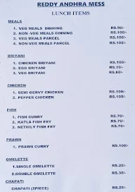 Reddy Andhra Mess menu 1