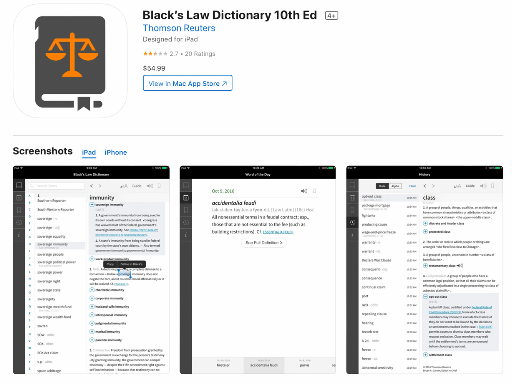 Best apps for law school Black’s Law Dictionary