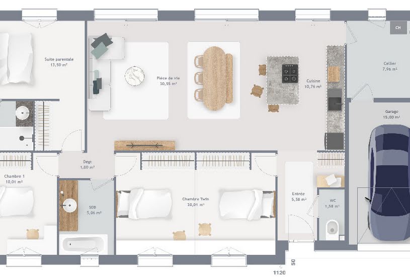  Vente Terrain + Maison - Terrain : 667m² - Maison : 110m² à Saint-Sauveur-sur-École (77930) 