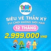 [Toàn Quốc] - Gói Siêu Vé Điện Tử Vào Cổng Tiniworld Và Tinipark Vui Chơi Thả Ga Trong Vòng 12 Tháng Mgk12